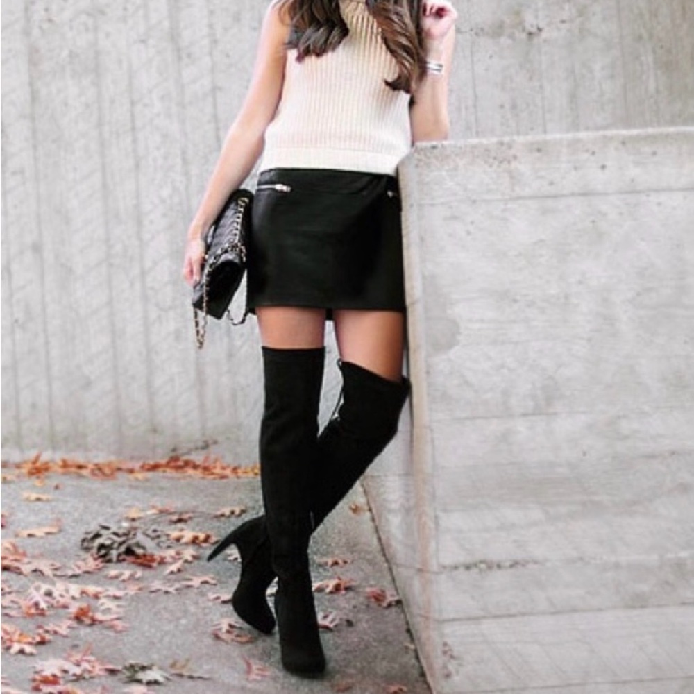 SAM EDELMAN KAYLA OVER THE KNEE SUEDE BLACK HILL SIZE 8